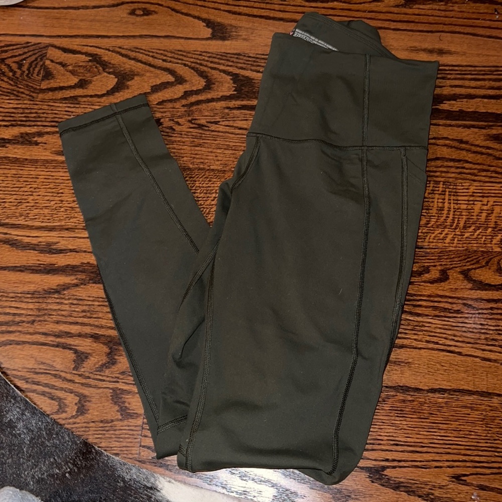 Knockout by VS - tight with seamed - design, army green leggings